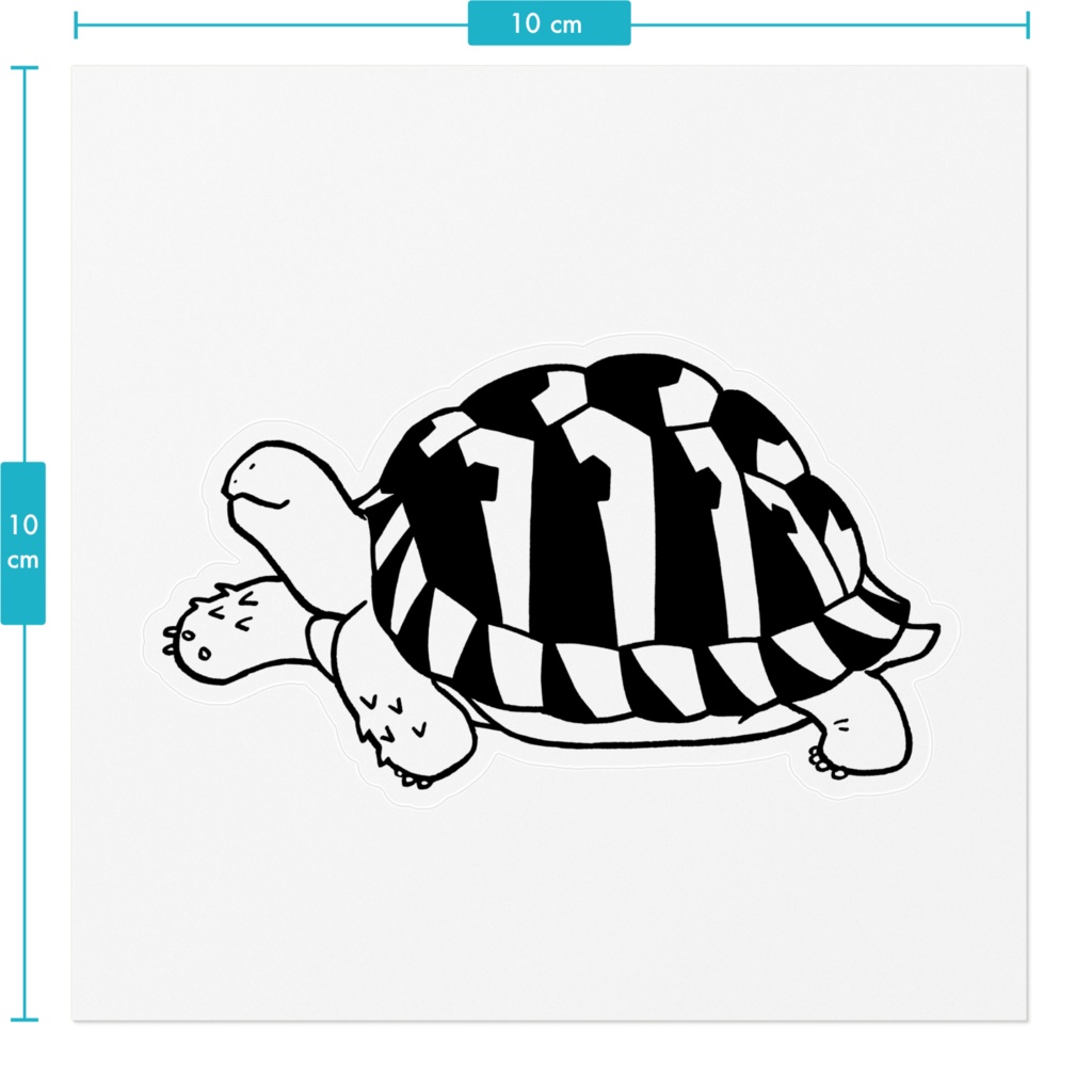 リクガメさんクリアステッカー小(右足)B