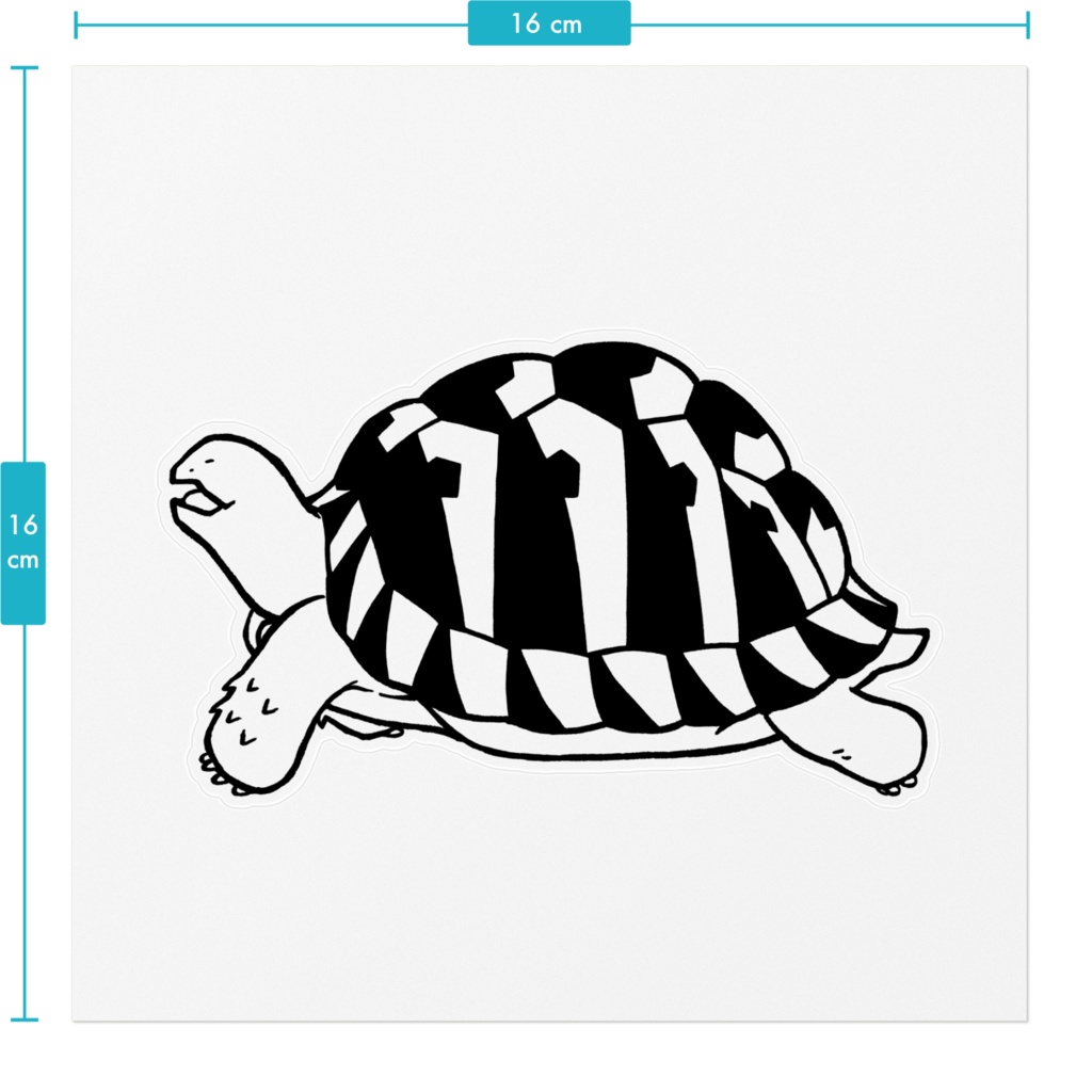 リクガメさんクリアステッカー大(左足)B