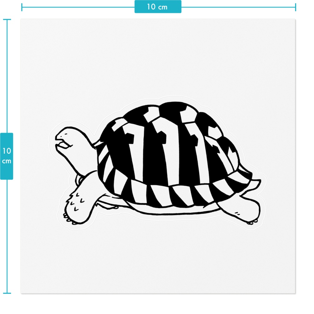 リクガメさんクリアステッカー小(左足)B