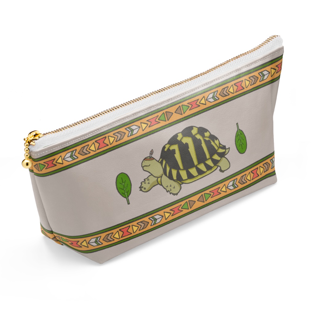 リクガメさんネイティブ柄ポーチ
