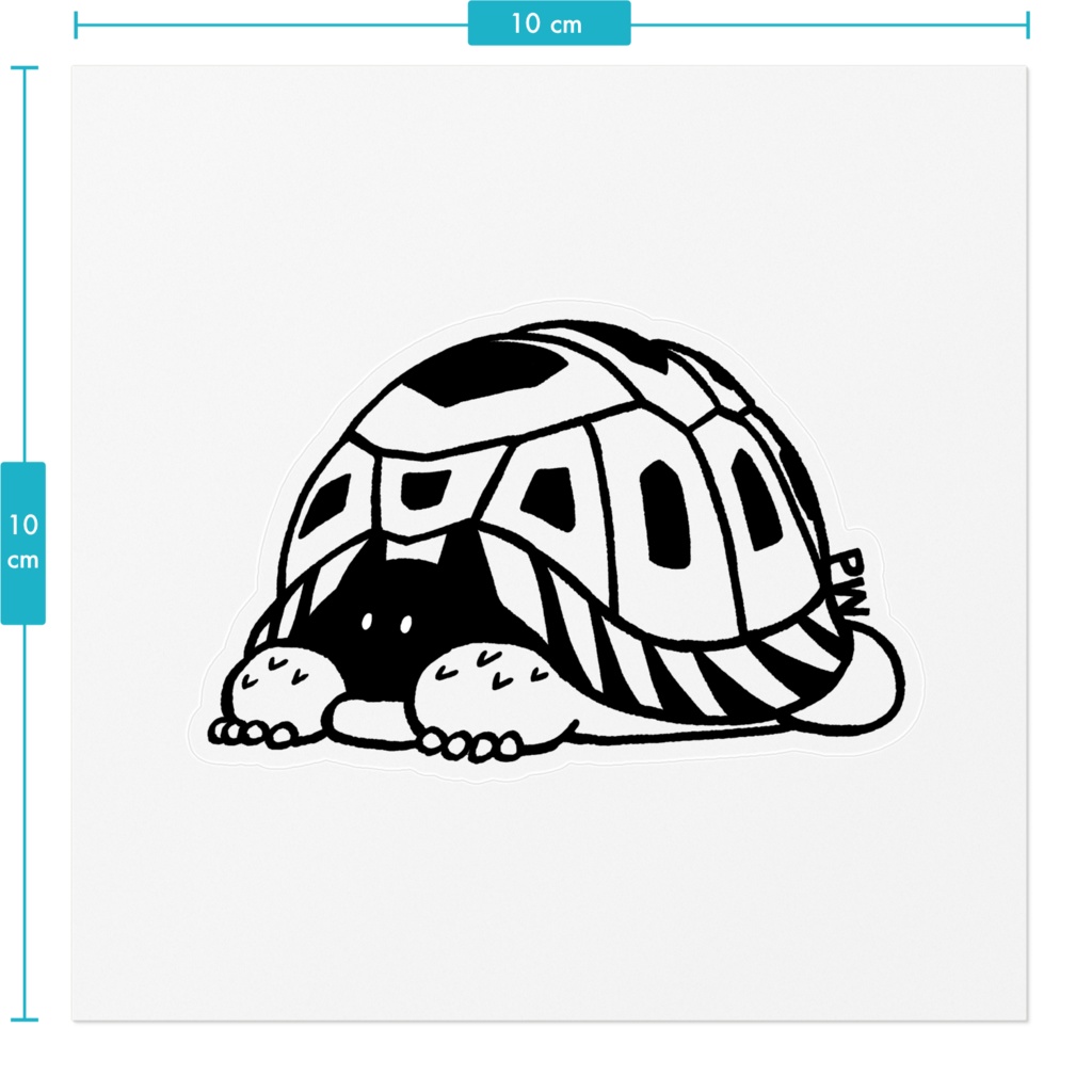 かくれんぼリクガメさんクリアステッカー(小)
