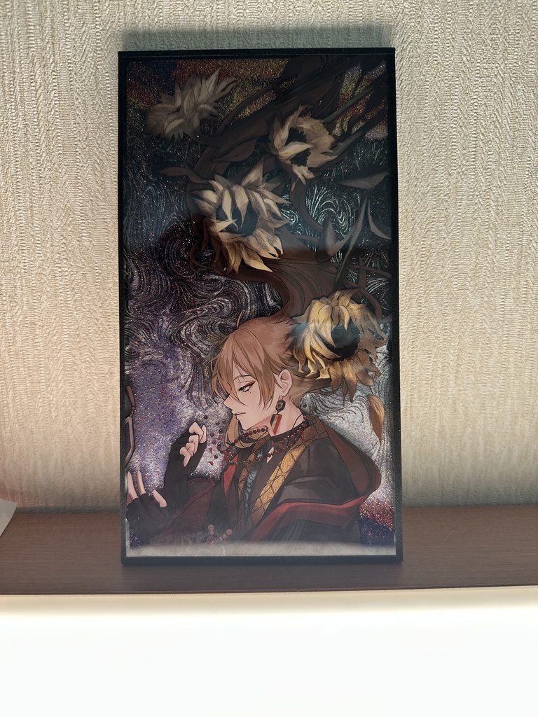 流れるグリッターアクリル色紙
