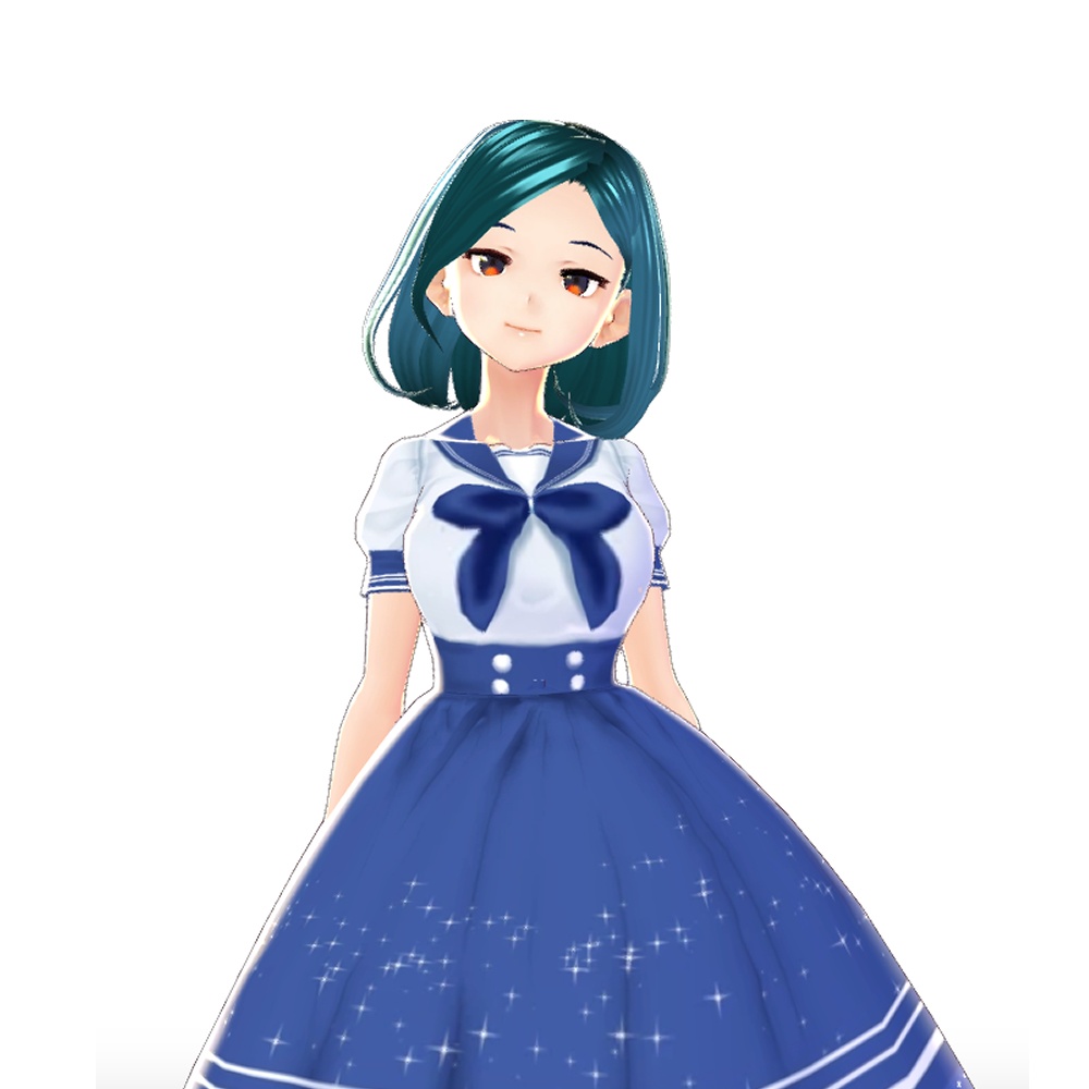 【Vroid】セーラーワンピ&パンプス 3色セット