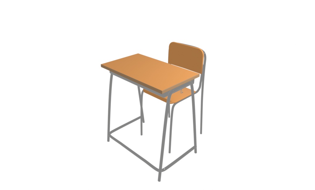 【3Dモデル】学校の机と椅子