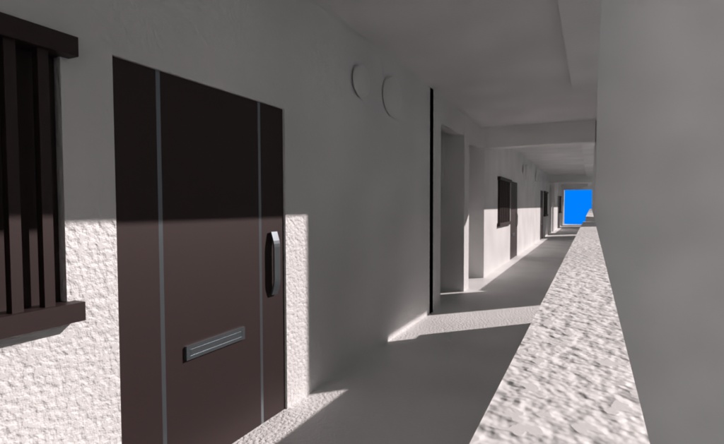 【3Dモデル】マンション（廊下）