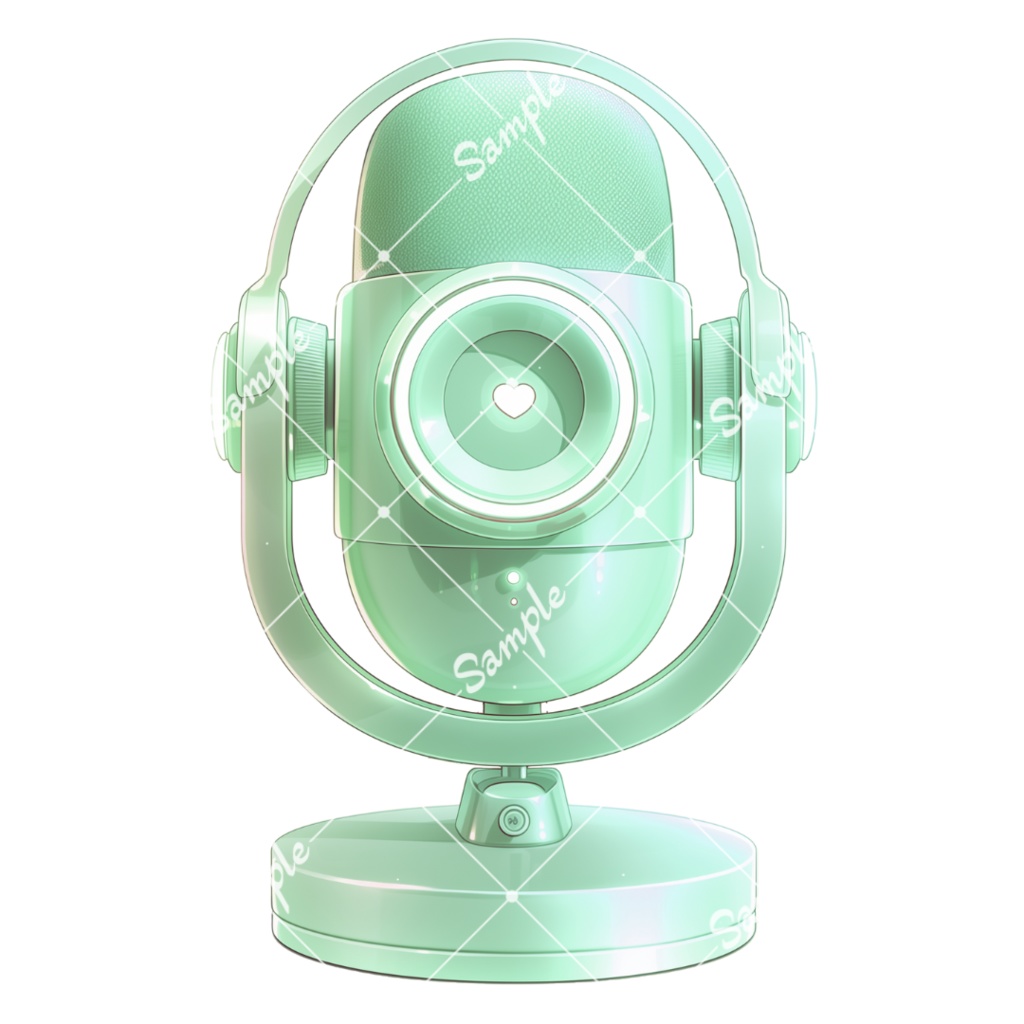 【配信用小物素材】キュートなマイクセット(全6色)