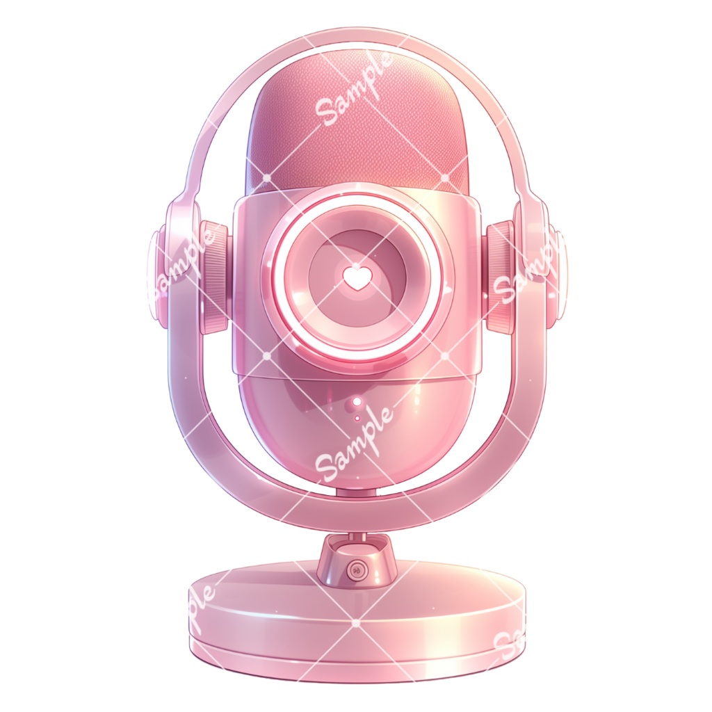 【配信用小物素材】キュートなマイクセット(全6色)