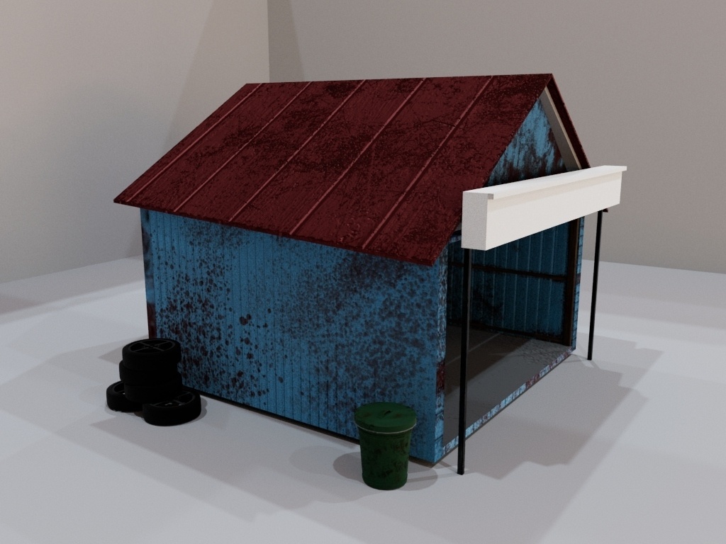 【素材配布】外灯・倉庫・カボチャ、汚れたゴミ箱