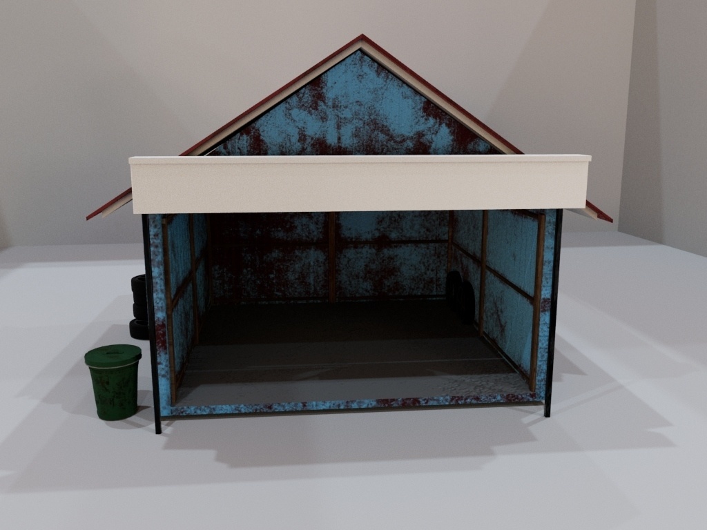 【素材配布】外灯・倉庫・カボチャ、汚れたゴミ箱