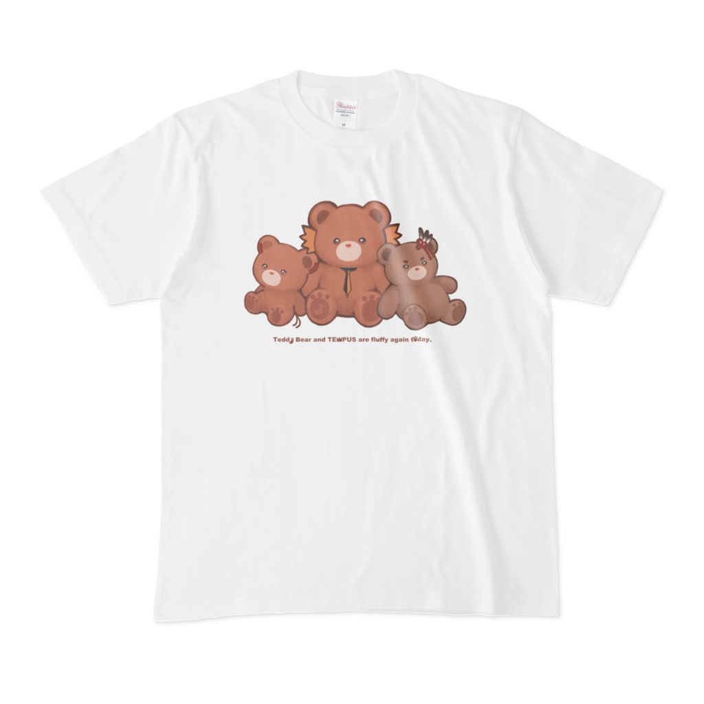くまくまくまＴシャツ【脱ぎかけテディseries×TEMPUS】