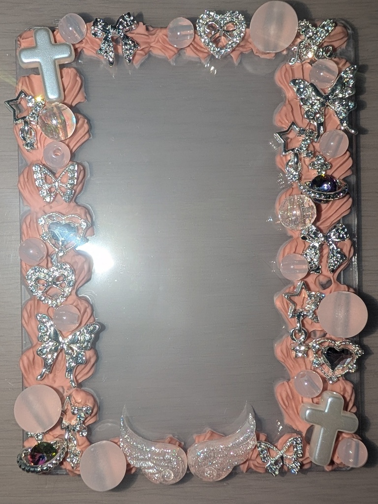 推しが天使すぎるデコケース サーモンピンクver.2