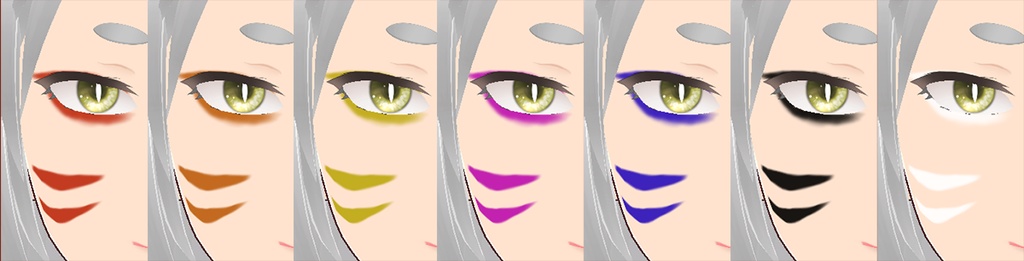 VRoid用狐メイク7色セット(正式版対応・β版要お試し)