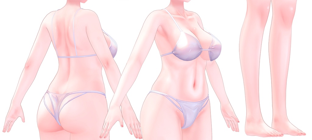 【R-15】リルモワさん&ミュリシアちゃん専用ナチュラルメイク&ボディブラシ【PSD・CLIP形式】