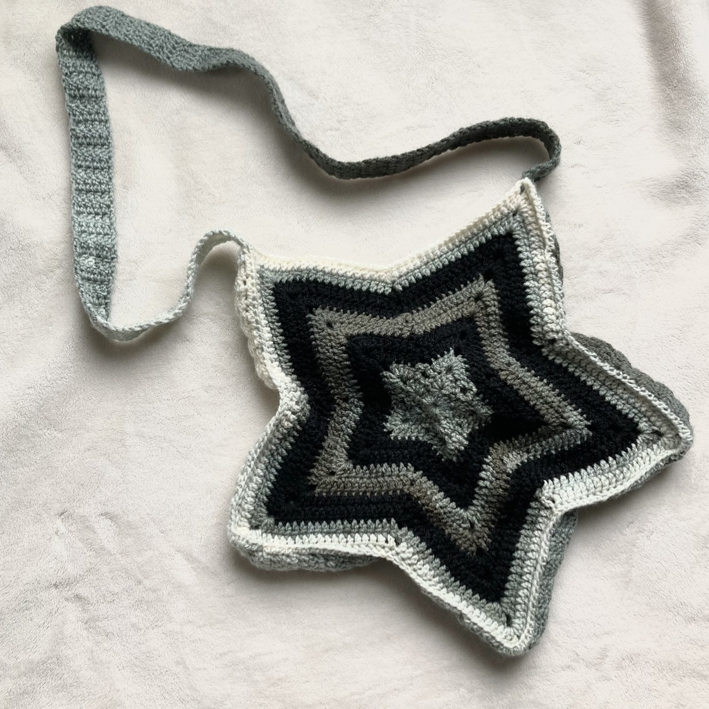 お星さまのショルダーバッグ みどり×黒