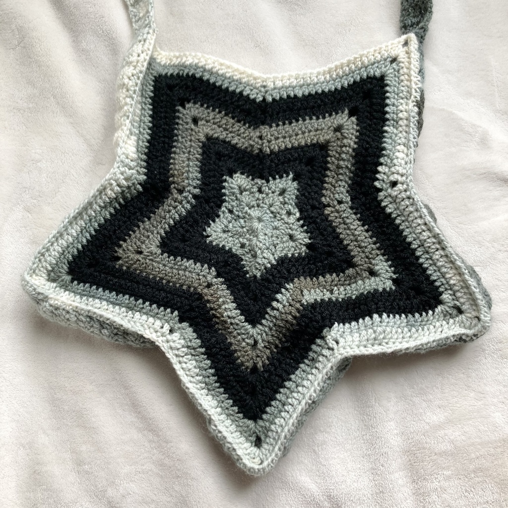 お星さまのショルダーバッグ みどり×黒