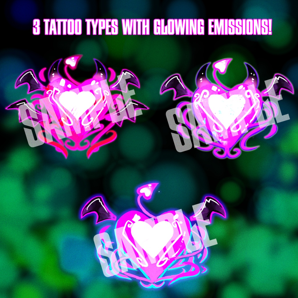 Succubus Heart Tattoo サキュバスのハートタトゥー ♡ 【12 アバター対応】♡