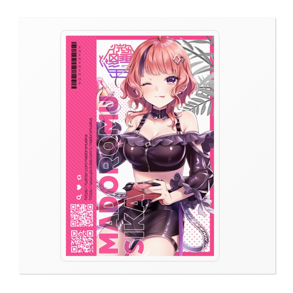 布教もできるデザインステッカー🦌🌺【ホワイト/クリア】