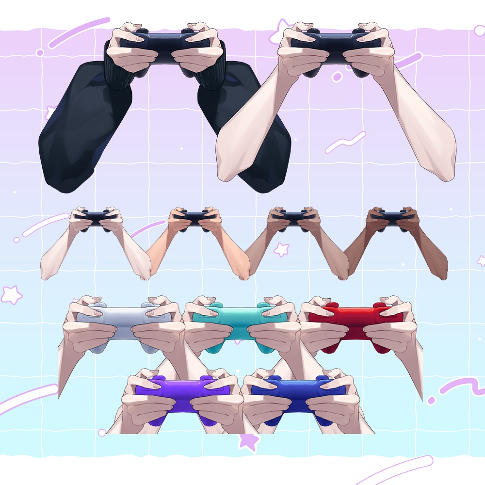 【vtuber様向け素材】コントローラーを持つ手の素材【VtubeStuido】