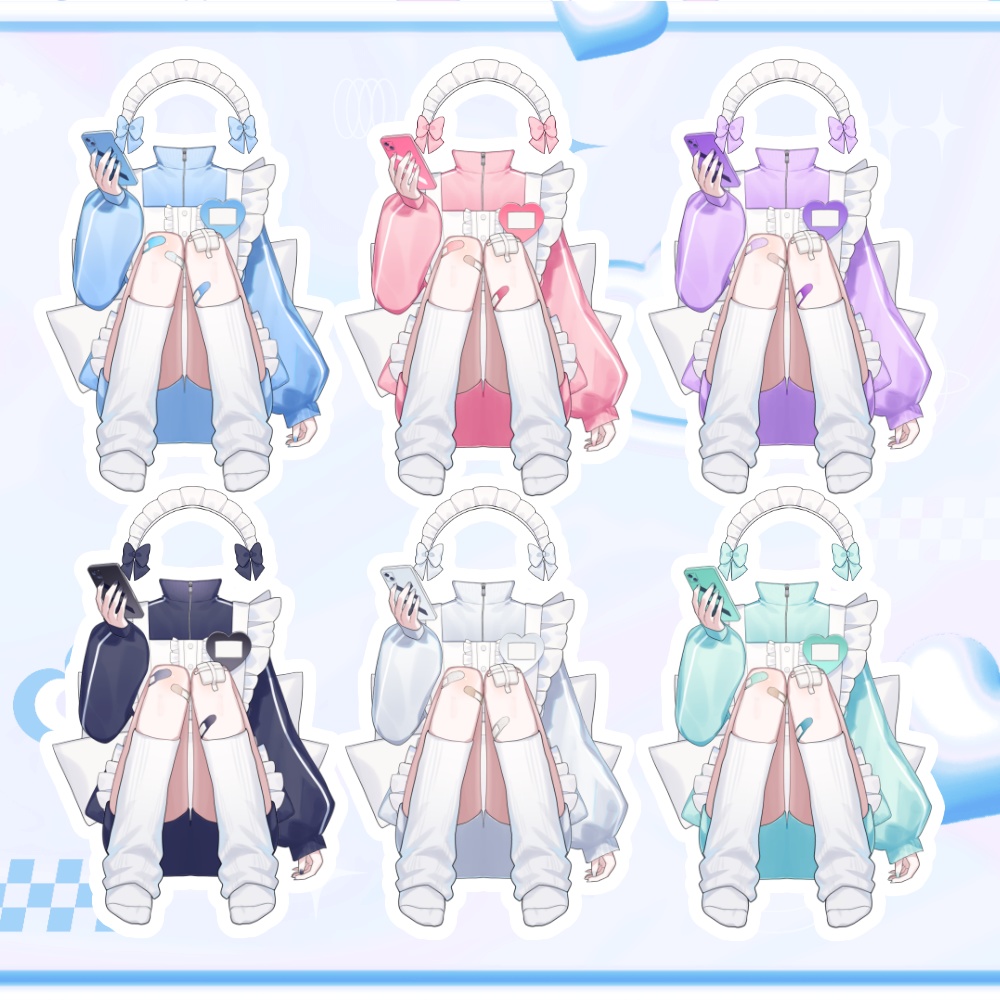 【vtuber向け素材】三角座りジャージメイド【VtubeStuido】