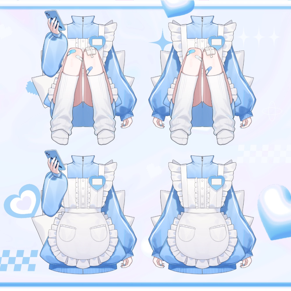 【vtuber向け素材】三角座りジャージメイド【VtubeStuido】