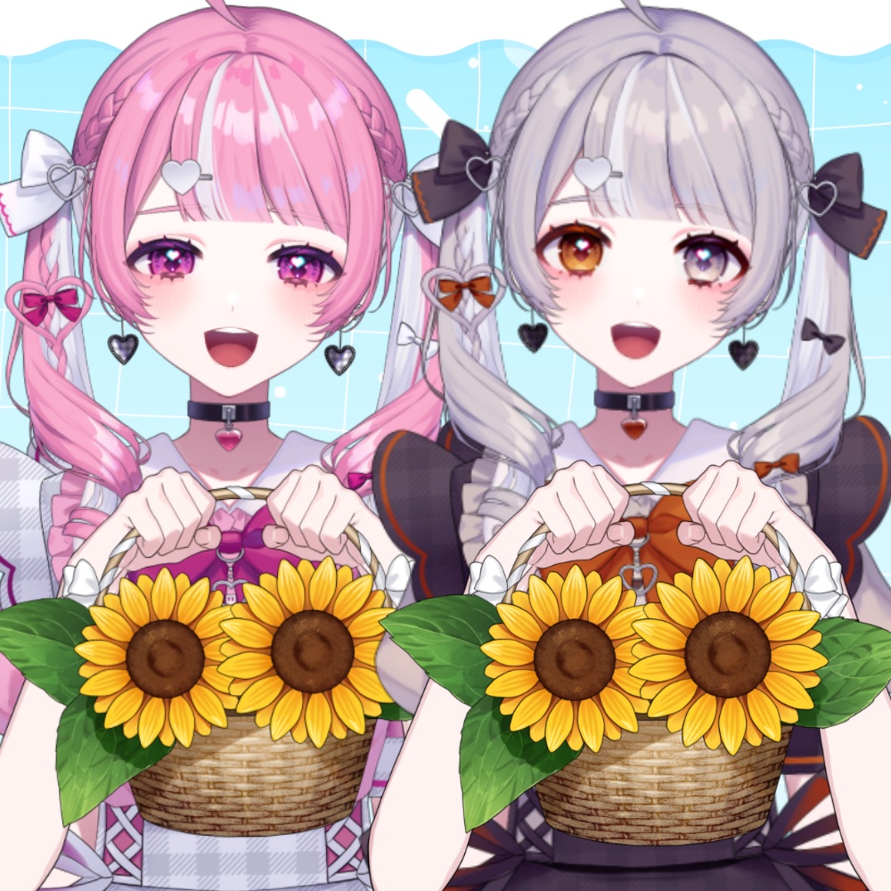 【vtuber向け素材】ひまわりのバスケット【VtubeStuido】