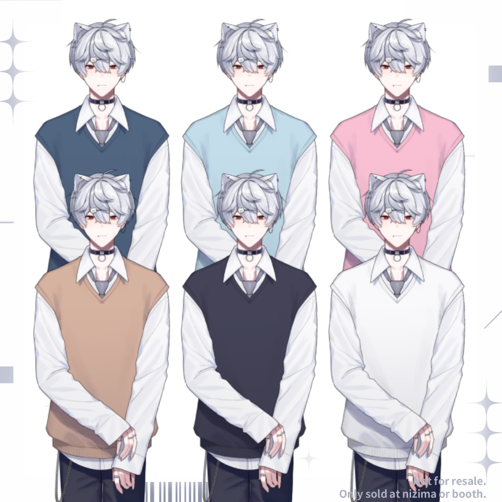 【汎用モデル】おきがえネコミミ男子【Vtube Studio】