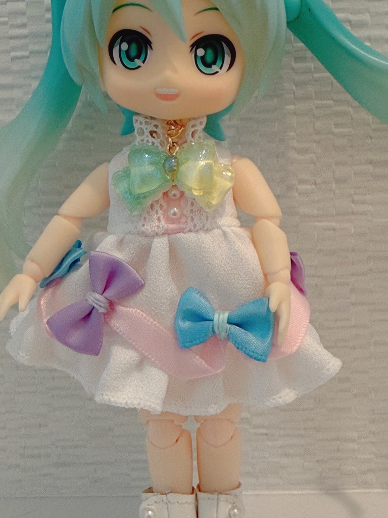 ゆめかわリボンネックレスグリーン