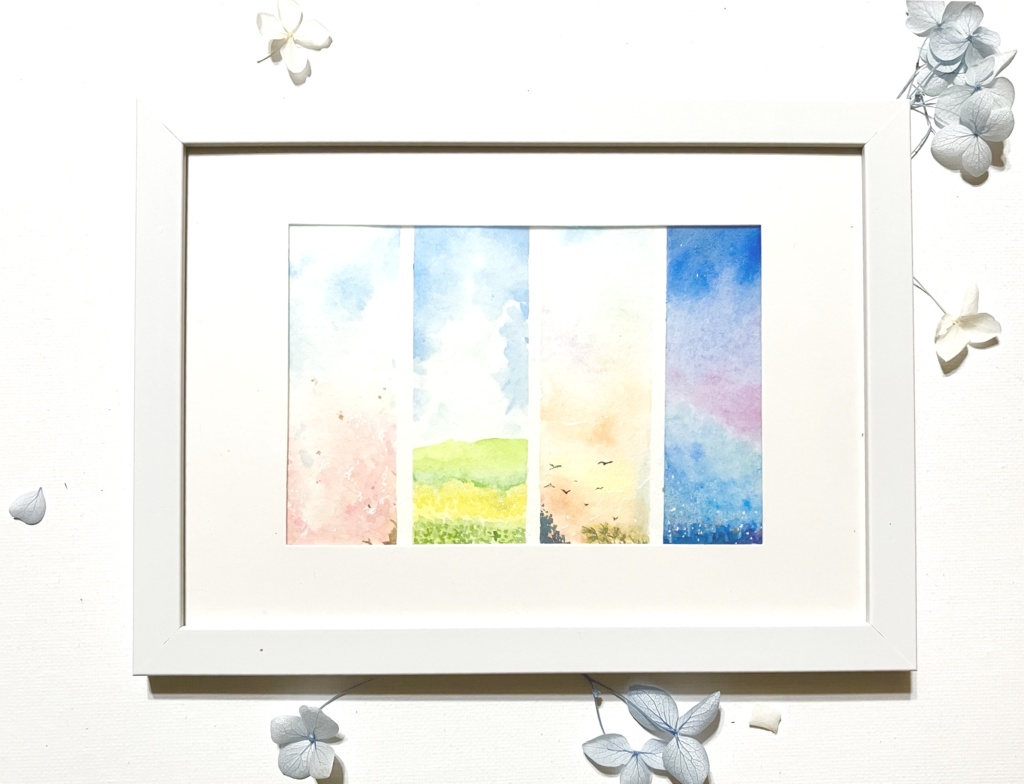 ポストカードサイズ　水彩原画　四季