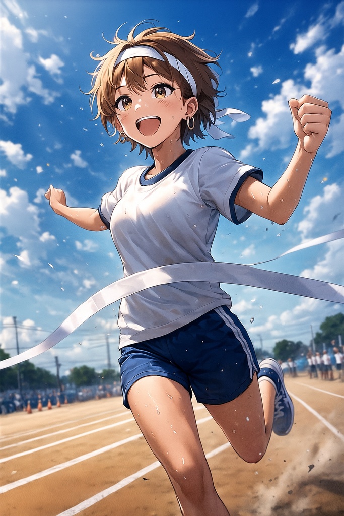🎽 女子高生イラスト vol.9（AI生成）／爽快・全力疾走・運動会系女子高生／SNSアイコン向け