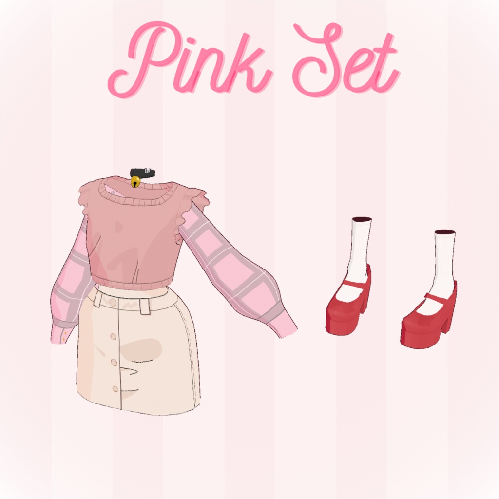 [Vroid] Pink clothing set