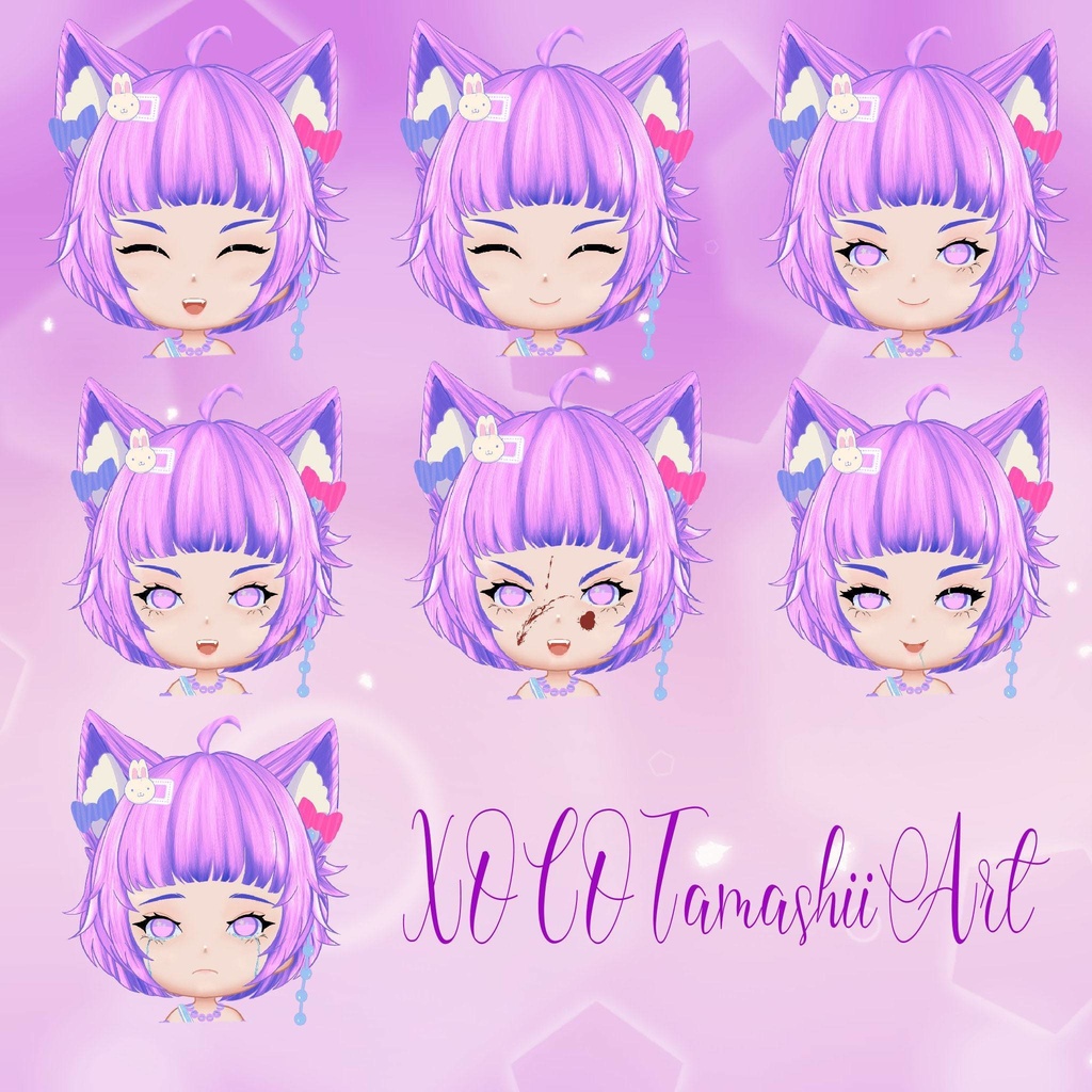 Celestial Chibi PNG Tube, 7 expressions