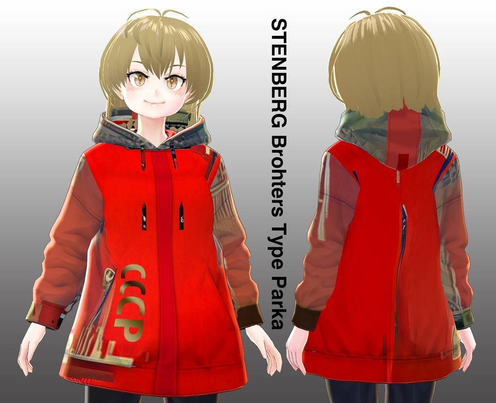 VRoid用ロシア・アヴァンギャルド風パーカー2種類