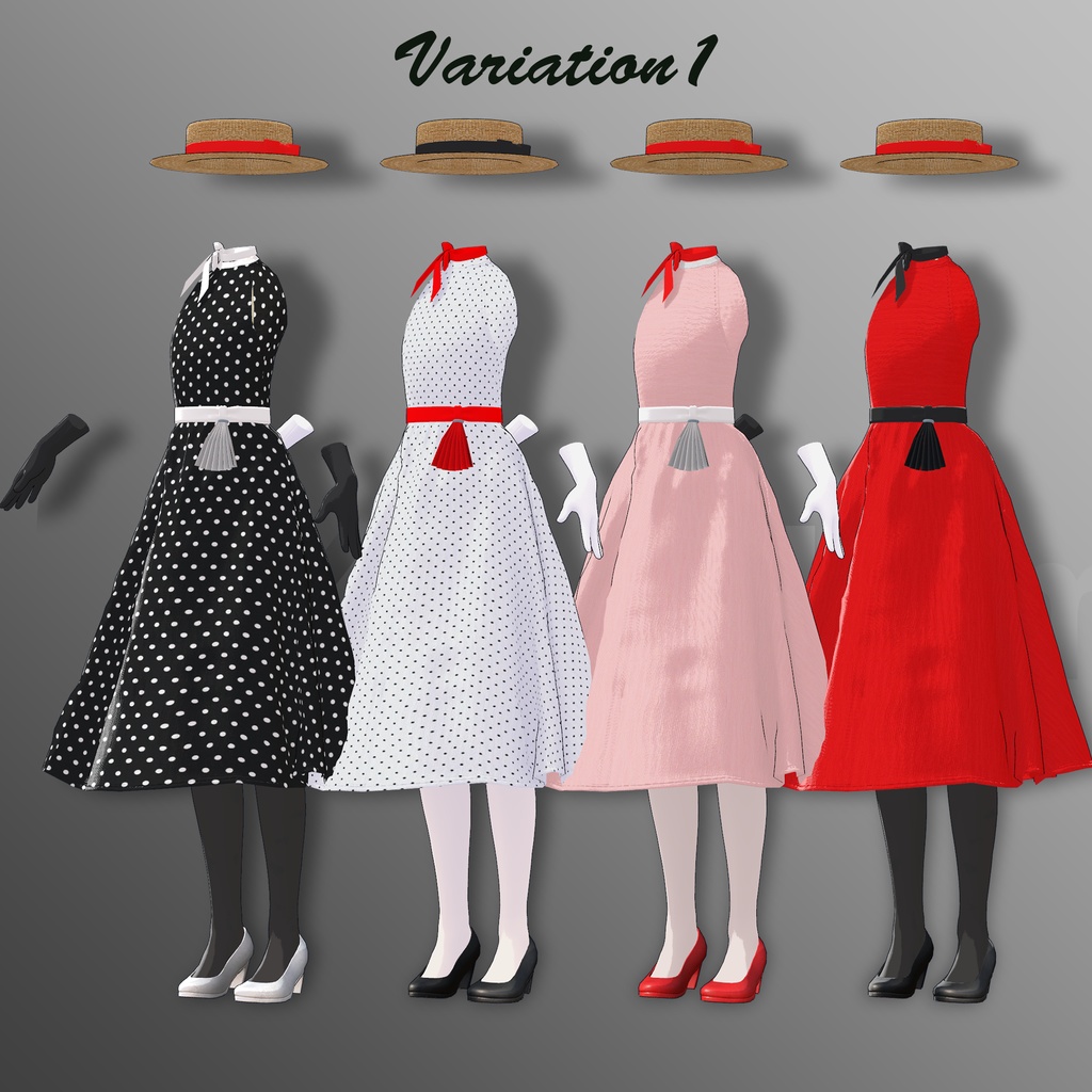 6 avatar compatible] 1950's Retro Dress Set