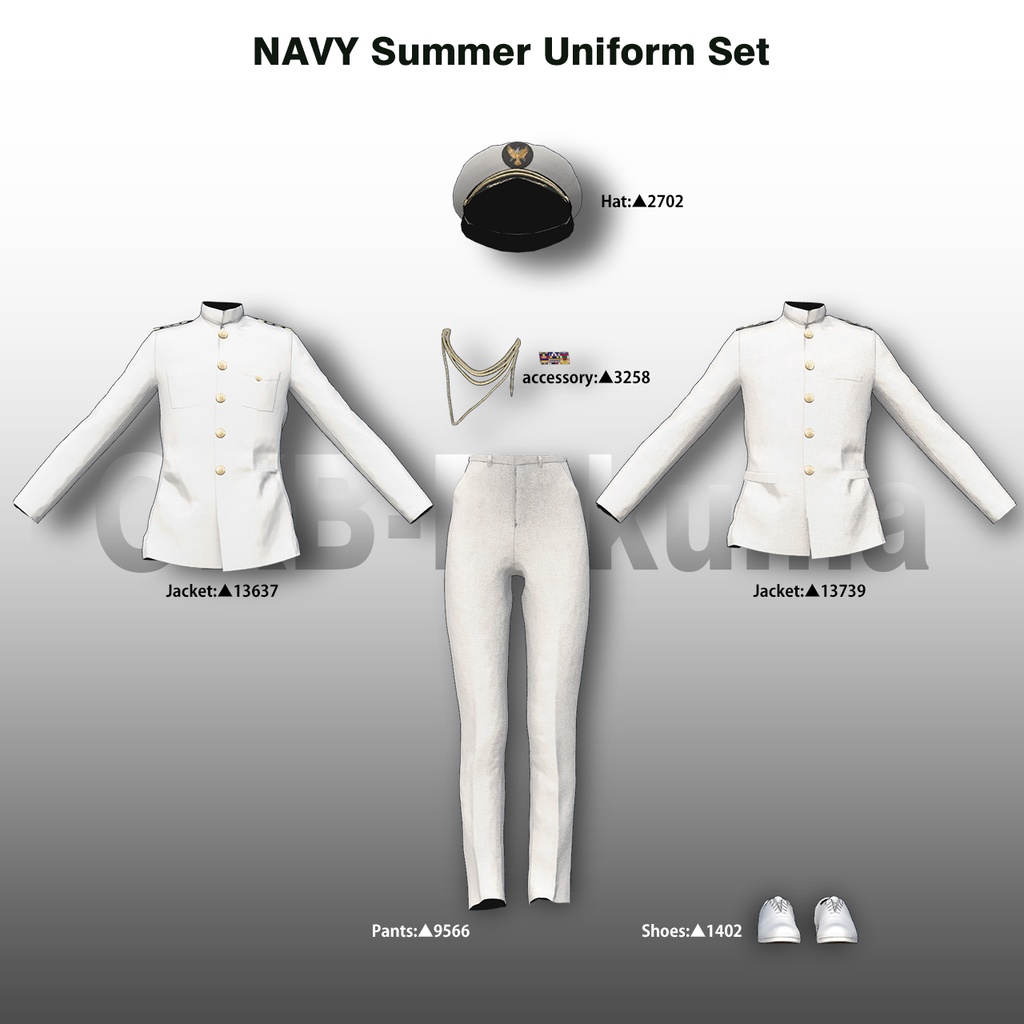 【21アバター対応】海軍士官 白詰襟・黒詰襟制服