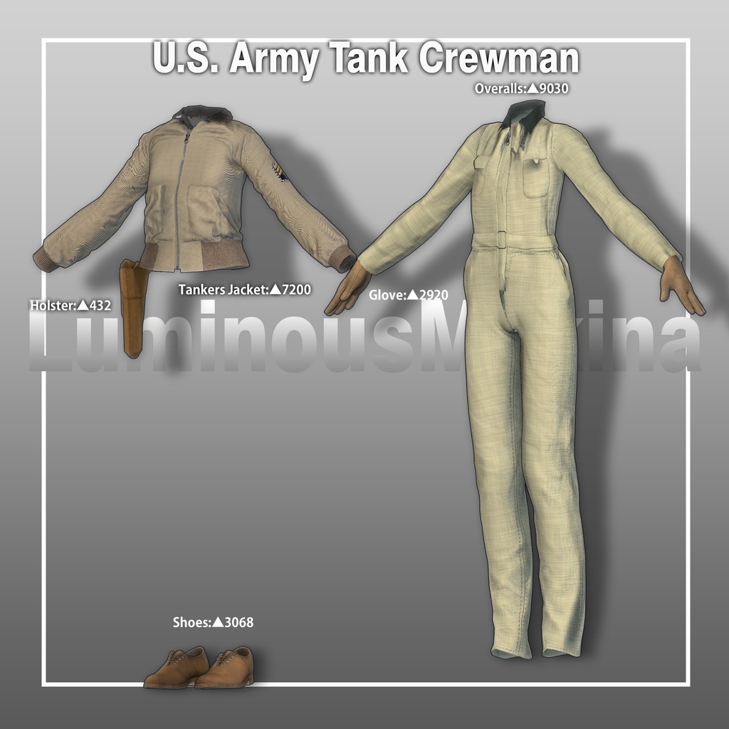 【12アバター対応】WW2アメリカ陸軍戦車兵ユニフォーム