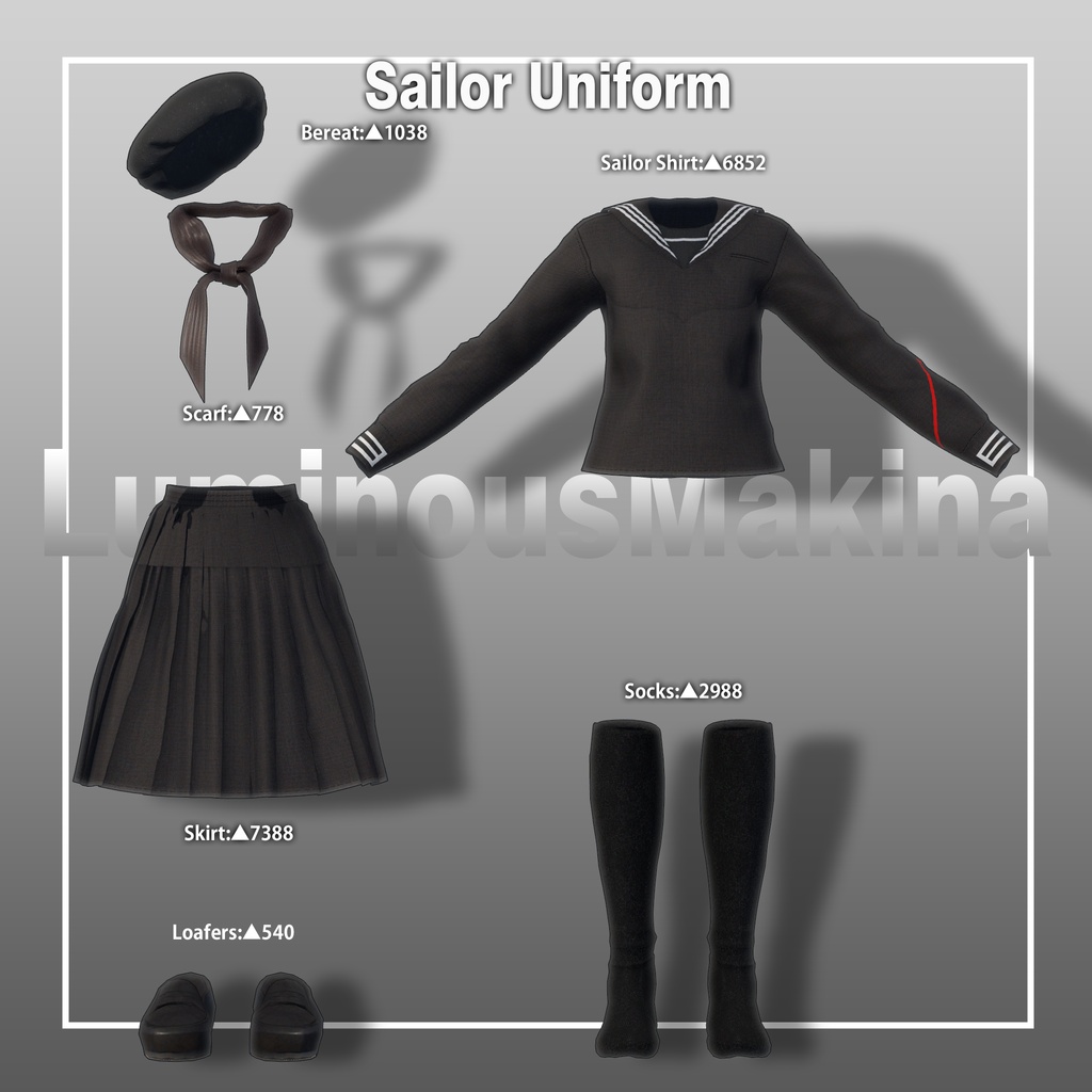 【10アバター対応】クラシックセーラー服
