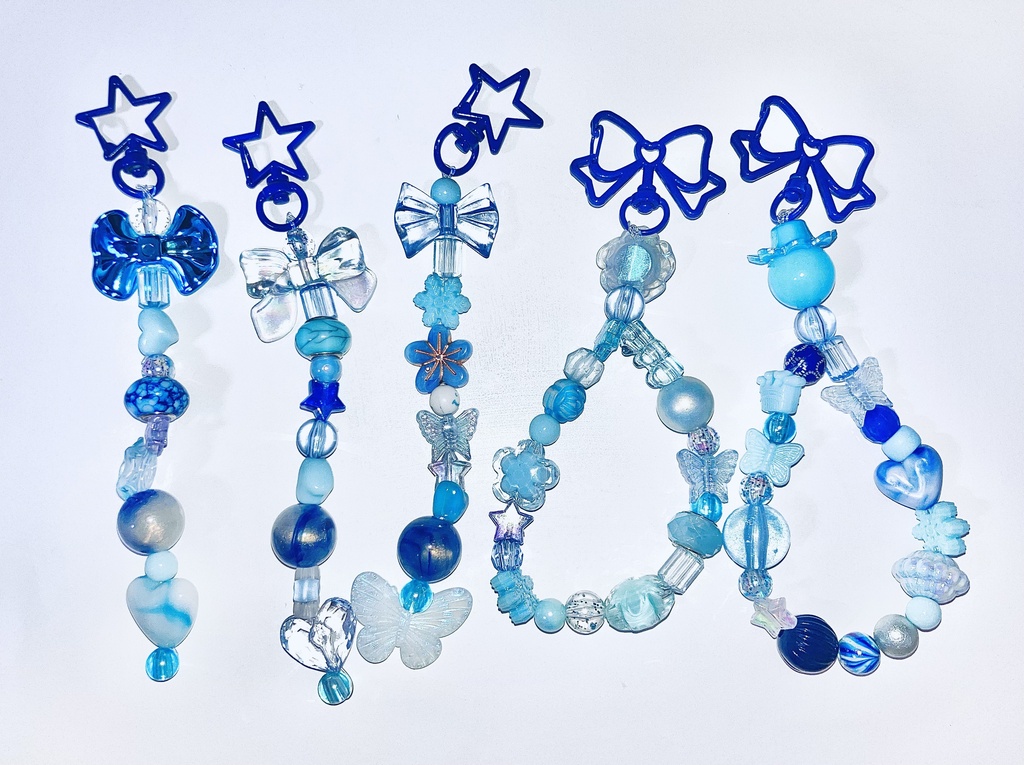 竜季と項希の流れるグリッターアクキー&ビーズキーホルダー+両面印刷ポストカードセット