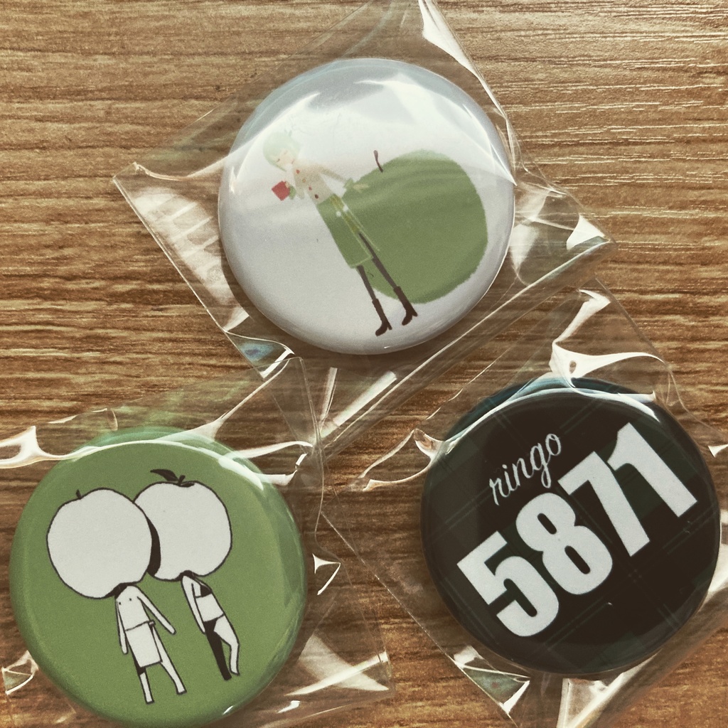 小花衣りんご　缶バッジ3種セット