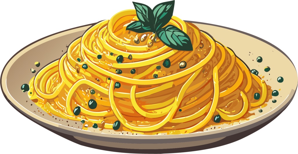 ダウンロード販売素材・スパゲティ(パスタ料理)ZIP (AI, PNG形式)