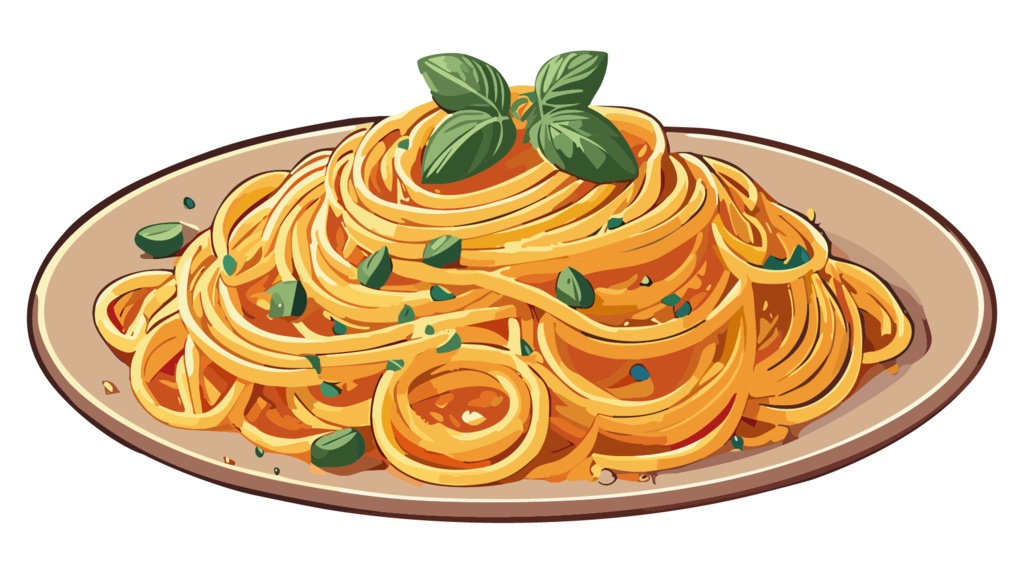 ダウンロード販売素材・スパゲティ(パスタ料理)ZIP (AI, PNG形式)