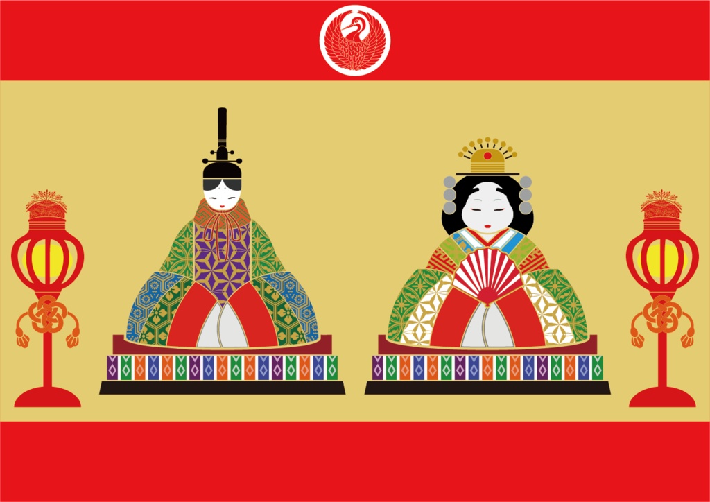 ダウンロード販売素材・ひな祭りひな飾りのイラストZIP (AI, PNG形式)