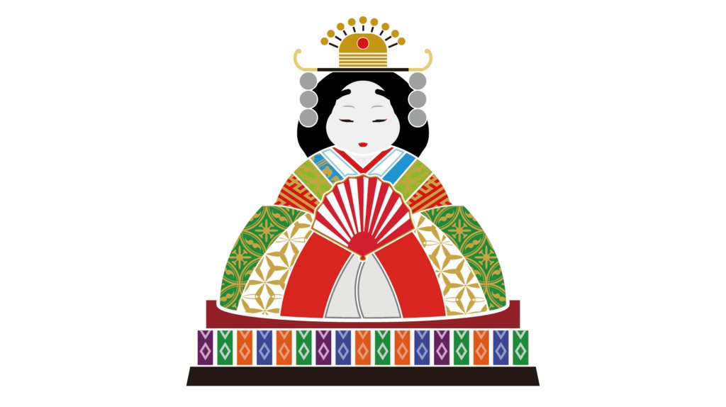 ダウンロード販売素材・ひな祭りひな飾りのイラストZIP (AI, PNG形式)