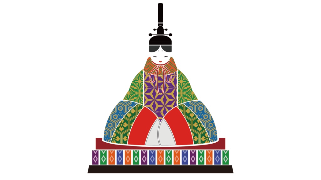 ダウンロード販売素材・ひな祭りひな飾りのイラストZIP (AI, PNG形式)