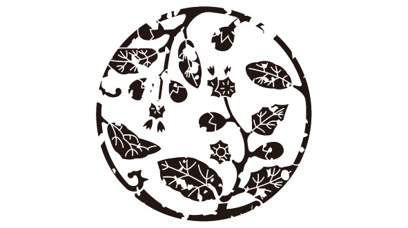 ダウンロード販売素材・6種の家紋はんこ・茄子(なす)ZIP (AI, PNG形式)