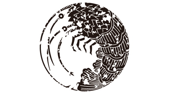 ダウンロード販売素材・5種の家紋はんこ・海老(えび)ZIP (AI, PNG形式)