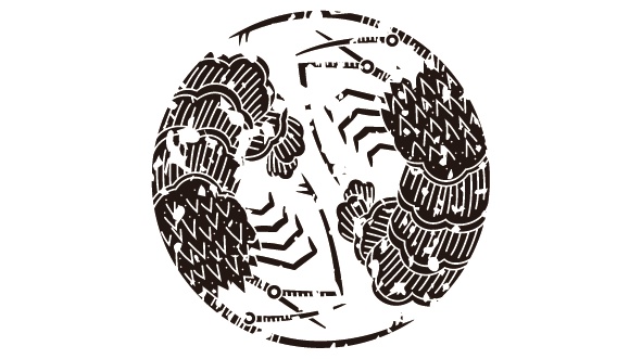 ダウンロード販売素材・5種の家紋はんこ・海老(えび)ZIP (AI, PNG形式)