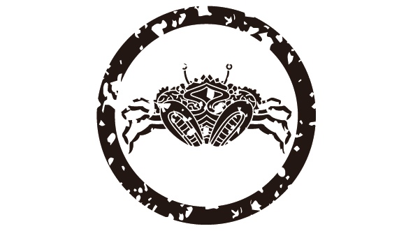 ダウンロード販売素材・4種の家紋はんこ・蟹(かに)ZIP (AI, PNG形式)