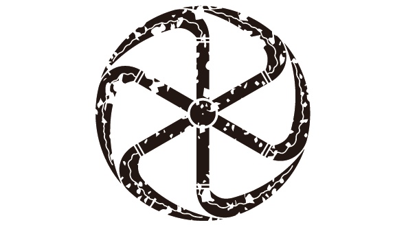 ダウンロード販売素材・9種の家紋はんこ・鎌(かま)ZIP (AI, PNG形式)