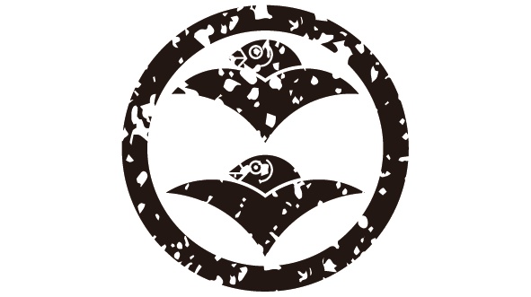 ダウンロード販売素材・38種の家紋はんこ・雁金(かりがね)ZIP (AI, PNG形式)