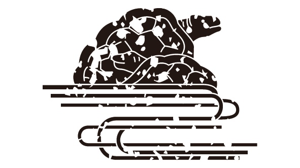 ダウンロード販売素材・14種の家紋はんこ・亀(かめ)※ZIP (AI, PNG形式)